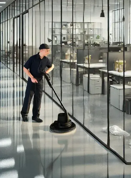 Limpieza profesional de pisos de oficinas